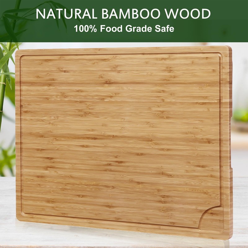 GarveeHome 24 in Extra Large Bamboo Cutting Board for Kitchen,