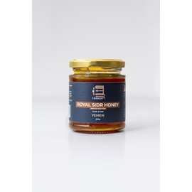 Honoor Royal Yemeni Sidr Winter Harvest with Royal Jelly Highest Grade Extremely Rare | Natural Unfiltered Unheated Pure Honey 200 Grams | Unpasteurised Raw Honey Luxury Honey in a Glass Jar | (Pack of 1)