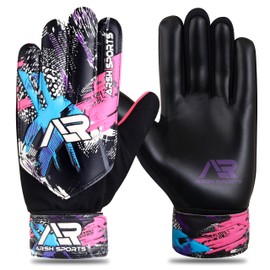 Arsh Sports Soccer Goalie Gloves,Football Goalkeeper Gloves for Kids Boys Youth Children Double Wrist Protection Along 4mm Super Grip Palm (Pink New, Size 5 Suitable for 9-12 Years)
