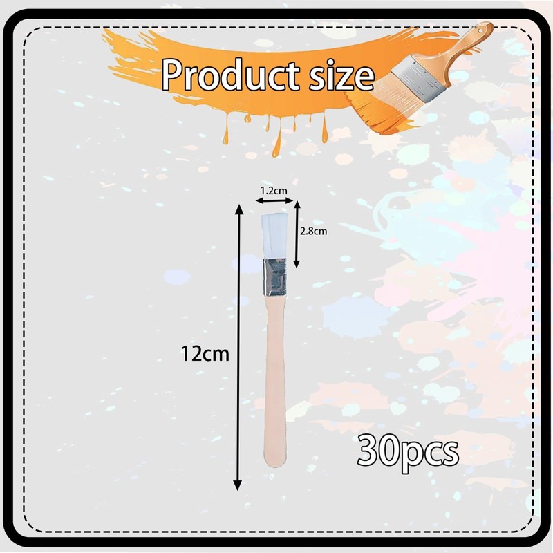 30PCS 1/2 Inch Paint Brush Set Paint Brush Small Paint