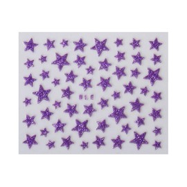 Generic Blue Glitter Stars 3D Nail Sticker Purple Nail Wraps Stickers Manicure Supplies for Women Nails Full Long Lasting Easy Apply and Remove