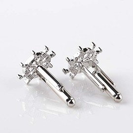 Patch Nation Ship Wheel Nautical Sailor Silver Metal Cufflinks Cuff Links