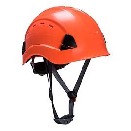 Portwest PS63 Safety Hard Hat - Height Endurance Lightweight Construction Safety Helmet Vented ABS Shell with 6 Point Harness, Orange