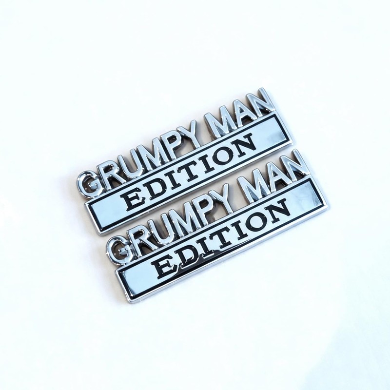 2pcs Grumpy Man Edition Emblem Badge Car Sticker for Universal