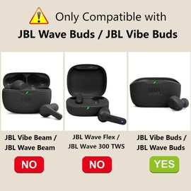 [2-Pack] easyBee Hülle Kompatibel mit JBL Wave Buds [mit 2 Karabiner], Flüssiges Silikon Case Ultradünn Stoßfest Schutzhülle Bluetooth Kopfhörer Tasche - Schwarz und Blau