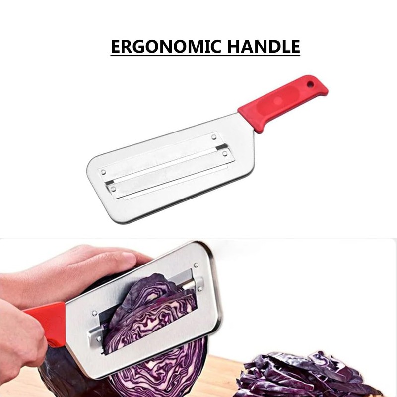 Cabbage Chopper Shredder Double-Layer Stainless Steel Antislip Handle Mandoline Slicer