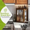 BMOSU Corner Bread Box for Kitchen Countertop Double Layer Bamboo