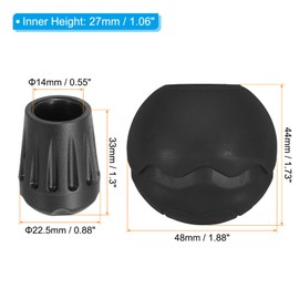 PATIKIL 0.55 Inch Chair Feet Replacement, 4 Pack TPE Outdoor Camping Chair Leg Tips Ball Cap Folding Chair Legs Floor Protectors Stability on Rugged Fit for 0.55"(14mm) Chair Feet, Black