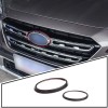 car-attention Carbon Fiber Front Rear Emblem Badge Logo Trim 2PCS