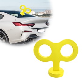 Ohleats Car Wind Up Key Sticker, 3D Sticker Wind Up Rolling Key, Auto Cute Clockwork Wind Up Key for Back of Car Roof Decoration, Universal Exterior Decor Car Accessories (Yellow)