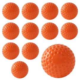 Forcebucket 12 Pack Dimpled Baseballs, 9-Inch Pitching Machine Baseballs for Hitting and Fielding Practice (Yellow, Orange)
