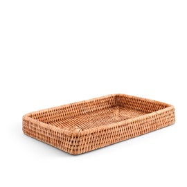 Vagabond House Small Wicker Tray - Eco-friendly Durable Designer Rattan Tray - Premium Wicker Tray for Stylish Home Decor 12 X 9 Inches Hand Woven Quality Material