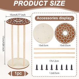 OLYCRAFT Kumihimo Marudai Disk Kit 48 Slot Wood Kumihimo Braiding Disk Round Kumihimo Disk Kumihimo Bracelet Knitting Utensil Hand Rope Braiding Plate Tools for DIY Bracelet Hand Rope Looms Knitting