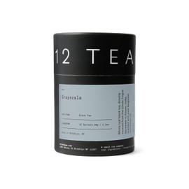 Dona single origin, premium blended teas conveniently packaged in plant-based sachets, canister of 12 sachets/teabags (Grayscale)