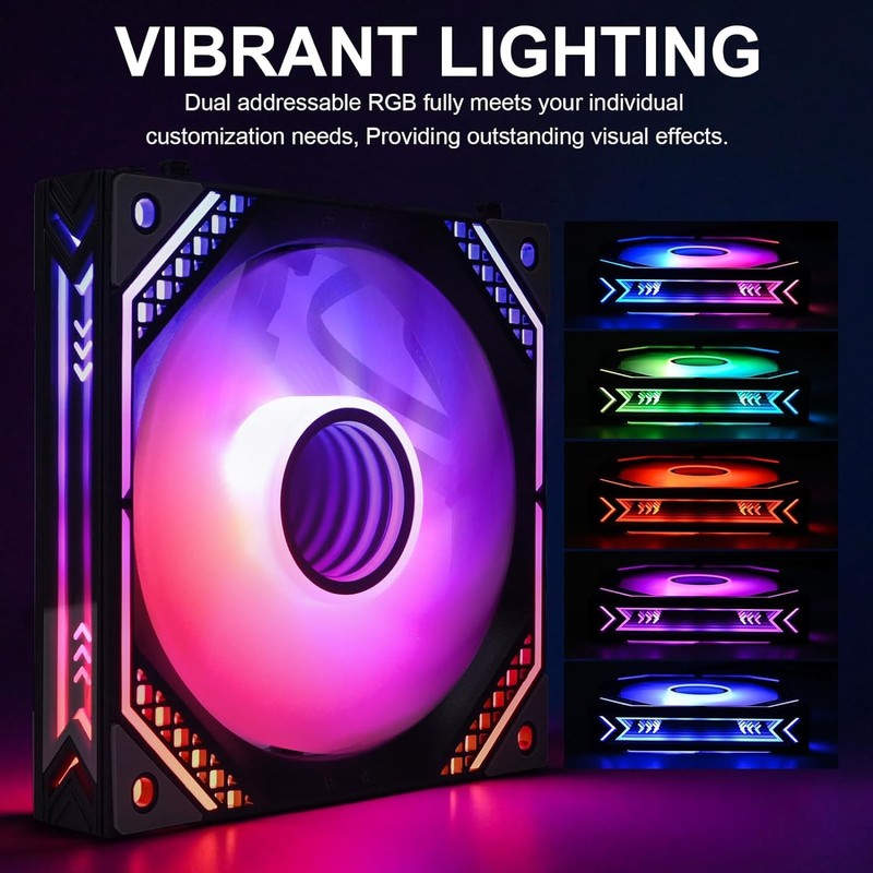 DS Wireless White Case Fans, 120MM LED Fans for PC