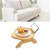 Couch Tray Burlywood Bamboo Folding Sofa Arm Clip Table for