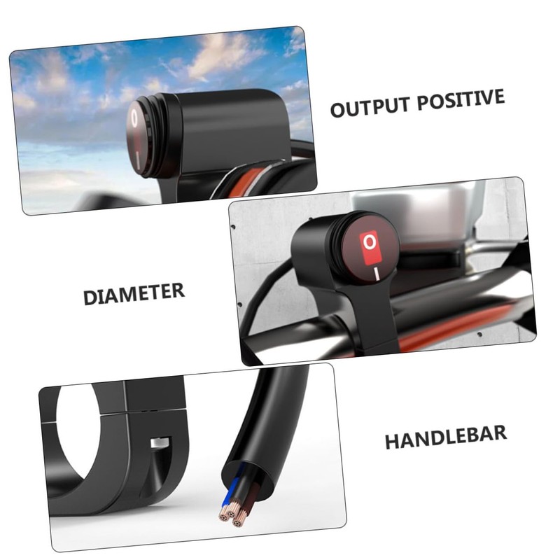 Ciieeo Motorbike Headlight Switch Aluminum Alloy Handlebar Emergency Light Control
