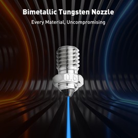 Upgrade Tungsten Carbide Tip Bimetal V6 0.6mm Nozzles High Thermal Conductivity Abrasion Resistance 3D Printer v6 My Nozzle for Prusa i3 MK3S / Mini i3 Mega/Kobra/Kobra Neo 3D Printer