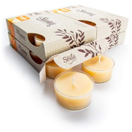Pumpkin Souffle Premium Tealight Candles Bulk Pack - Highly Scented with Essential & Natural Oils - 24 Beige Tea Lights - Beautiful Candlelight - Made in The USA - Bakery & Food Collection