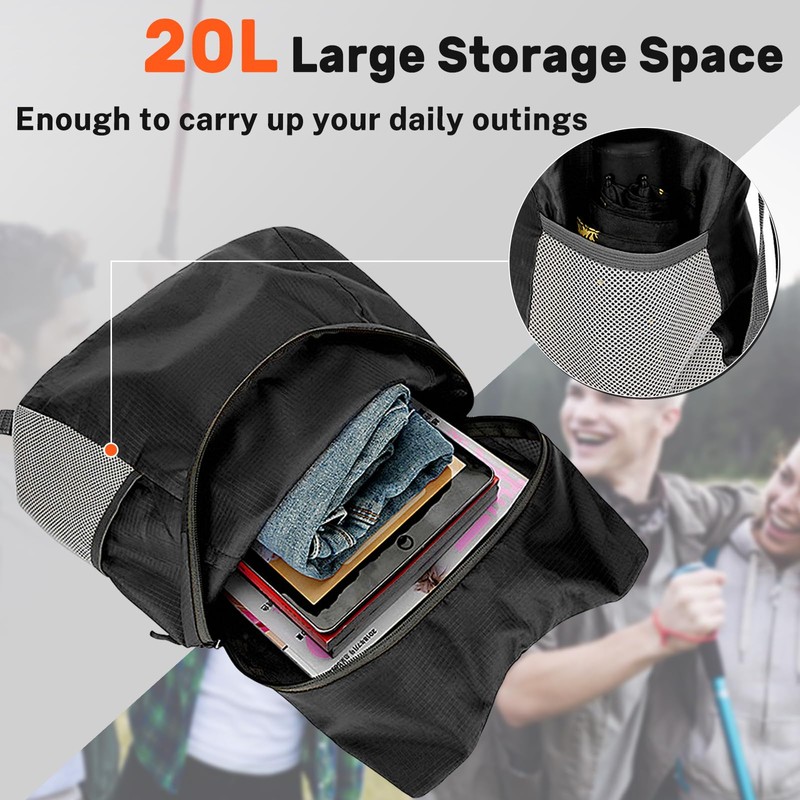 WisePoint Hiking Backpack, Water-repellent Backpack Camping Backpack for Men and