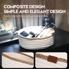 Sea Team 3-Pack Round Cotton Rope Storage Baskets Jute Braided