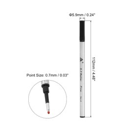 PATIKIL Rollerball Pen Refills Smooth Writing Gel Ink, 0.7mm Metal Ballpoint Pen Refill Fine Point Black Ink 10 Pack, Black
