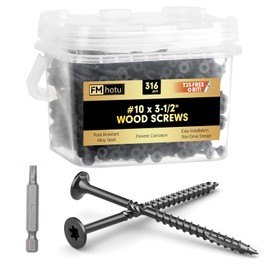 #10 x3-1/2 Deck Screws, 316Pcs Star Drive Wood Screws, Rust Resistant Timber Screws for Timber/Log/Landscaping Wood, T25 Star Bit Included, Black