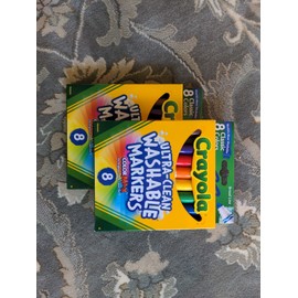 Crayola New Crayola Ultra-Clean Washable Broad Line Markers 8-Color, Set of 2, 16ct