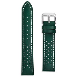 Perforated Leather Rally Strap - Available in Blue, Black, Yellow, Red, Green - 18mm, 20mm, 22mm, Genuine Calf Leather, Spring Bars & Tools Included