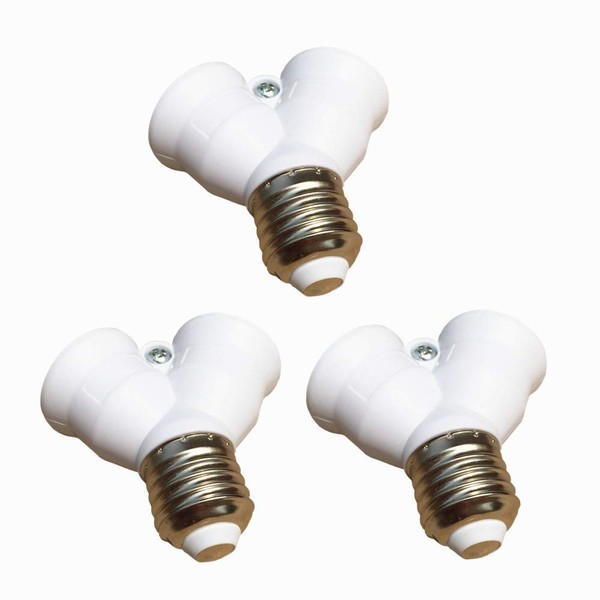 dzydzr 3 Pcs Y Shape LED Bulb Socket Base E26 to E26 2 X