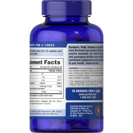 Puritan's Pride Absorbable Calcium 1500 mg Plus Vitamin D3 25mcg 1000 IU, Dietary Supplement for Bone Strength, Heart, Nerve, Muscle, and Immune Support, 120 Coated Caplets