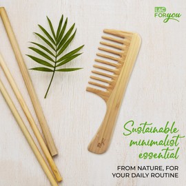 LAC FOR YOU Coarse Wooden Curling Comb - Coarse Teeth Wooden Comb for Natural Curls - Antistatic Hair Comb for Women & Men - Ideal for Wet, Thick or Curly Hair