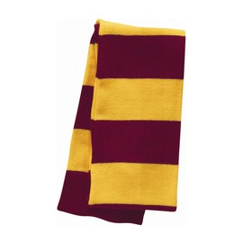 Sportsman - Rugby-Striped Knit Scarf - SP02 - One Size - Cardinal/ Gold