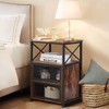 VECELO Nightstand Set of 2, End Table with Flip Drawer,