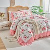 Flower Comforter Set Twin Size 68 * 86in - White