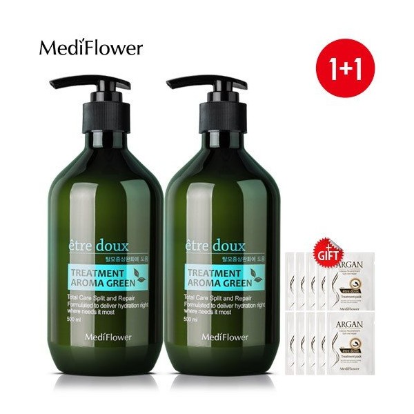 Mediflower Attus Aroma Green Hair Loss Treatment 500mlx2+10 hair pack samples, none