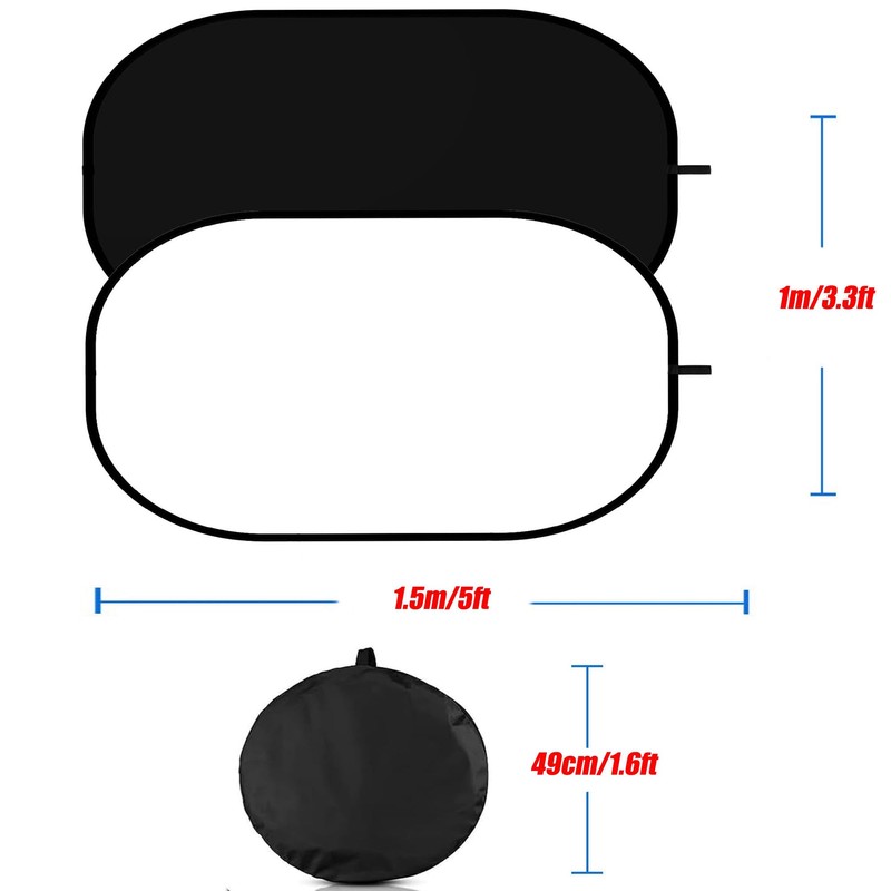 YUOCU 3.3x5ft/1x1.5m Chromakey Backdrop, 2-in-1 Blue Screen and Grey Screen,