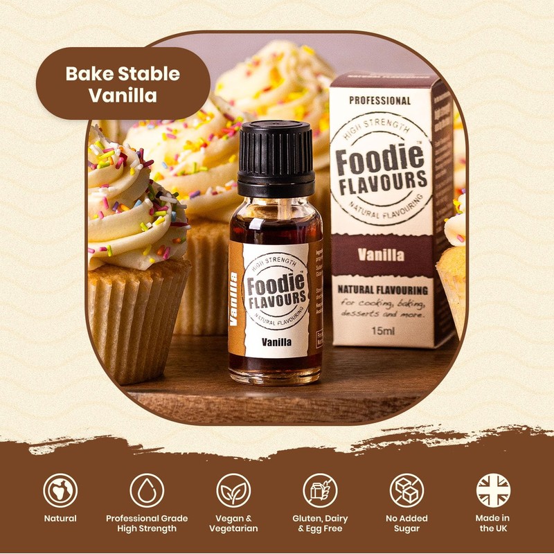Vanilla Natural Food Flavouring 15ml - Foodie Flavours