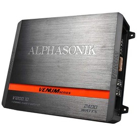 Alphasonik V1200.1D Venum Series 2400 Watts Max Monoblock Car Amp with Power Plant Chip 4-Way Protection Circuitry 1-Channel Subwoofer Class-D Amplifier with Remote Bass Boost Control Knob Included