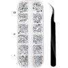 Nail Gems, Flat Back Crystal Rhinestones with Pick Up Tweezer
