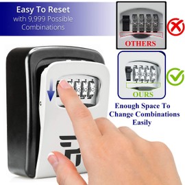 Key Lock Box for Outside - Rudy Run Wall Mount Lockbox for House Keys Outdoor - Combination Key Hiders to Hide a Key - Waterproof Key Safe Storage Lock Box