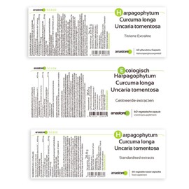 Joint Pain * Harpagophytum, Curcuma, Uncaria Tomentosa (Cat Claw) * 310 mg / 60 Capsules * Joint
