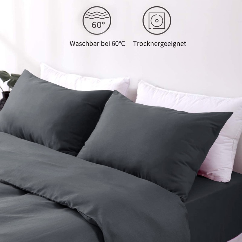 Hafaa Pillow Cases 2 Pack Brushed Microfiber Plain Pillow Cases