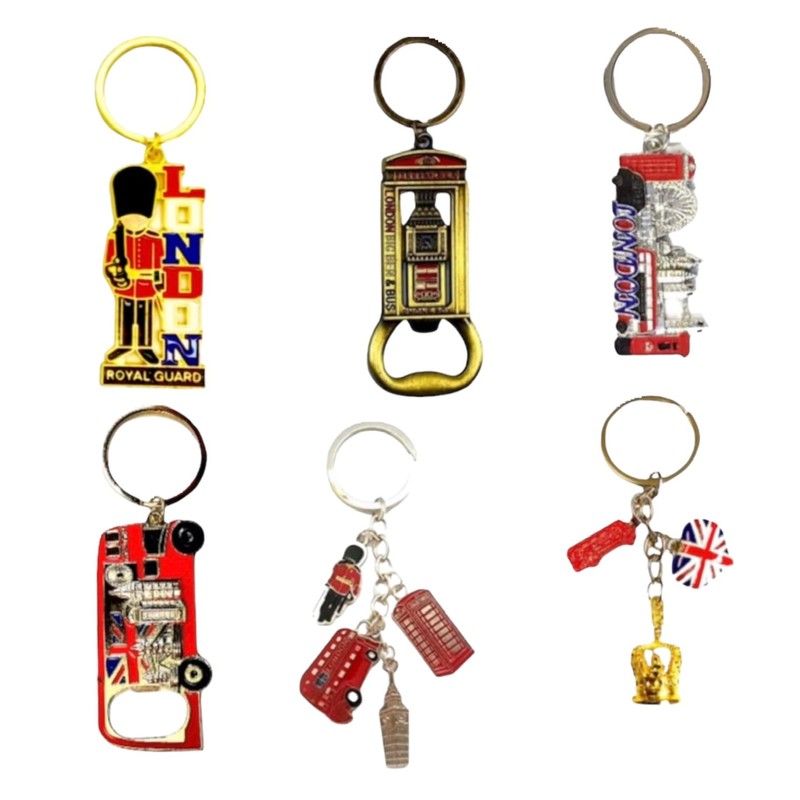 12 London Souvenirs Keyrings Magnets - British Souvenir Metal Magnet