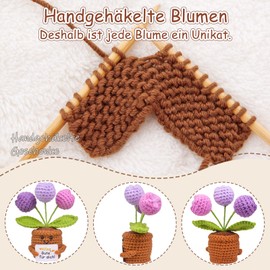 Mwmoeen Glücksbringer Geschenk Gestrickte Blumen, Pocket Hug Positive Strickwolle Blumen Puppe und Kleine Umarmung Glücksbringer, Mutmacher Gute Besserung Einschulung Geschenk ﻿
