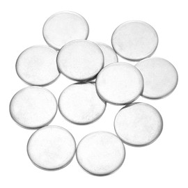 sourcing map 40Pcs Stainless Steel Disc, 31/32"(25mm) Dia 0.05"(1.2mm) Thick 304 Stainless Steel Flat Round Sheet Blank Round Circle Plate for Crafts Metal Stamping and Jewelry Making