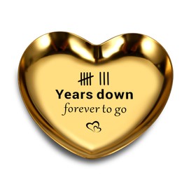 8 Year Anniversary Bronze Gifts for for 8th Anniversary Wedding Gifts, Gold Jewelry Holder for Men Women, Ring Jewelry Box Organizer for Couples, Birthday Christmas Boo Basket for Husband Wife Bf Gf