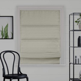 CHICOLOGY Roman Shades for Windows, Roman Window Shades, Roman Shades, Blackout Shades, Window Treatments, Window Shades for Home, Window Shade, 31" W X 64" H, Del Mar Moon Shell (Blackout)