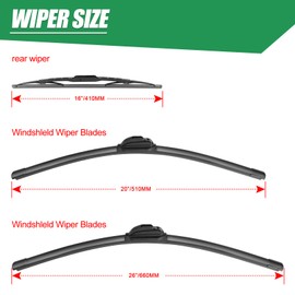 CXYUGUA Windshield Wiper Blades Replace for 2008-2019 Grand Caravan 2008-2016 Town & Country,Wiper Blades Replacement-26"/20"/16" (Set of 3) U/J HOOK,Double Sided Rubber Strips and Longer Life