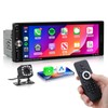 Single Din Car Stereo Compatible with Carplay Android Auto, METEESER